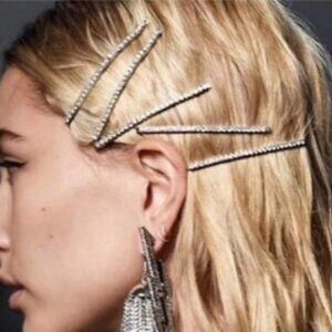 2 GOLD RHINESTONE PINS